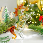 H&D HYALINE & DORA Crystal Standing Horse Figurine Collectible Glass Animal Statue Decoration Ornaments for Home Office Table