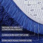 OLANLY 2x2 Machine Washable Small Rug, Soft Fluffy Shaggy Throw Rug for Bedroom, Entryway, Indoor Floor Carpet for Kids, Nursery, Home Decor, Navy Blue