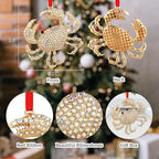 SICOHOME Crab Ornaments for Christmas Tree - Coastal Sea Ocean Hawaii Beach Themed Christmas Hanging Ornament with Rhinestones for Christmas Tree Gifts for Ocean Lover and Nautical Enthusiast - Blue