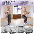 Upgrade Pedal Resistance Band with Handle, Adjustable Tube Foot Pedal Device Puller Exercise Bands, for Abs Arm Leg Waist Workout, Core Pilates, Sit Up Fitness Equipment for Full Body Training