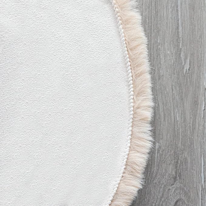 Shag Faux Bunny Washable Fluffy Fur Rug Runners for Hallways Camel Plush Area Rugs for Living Room Bedroom Faux Sheepskin Rug 2x6 Shaped Nursery Rugs