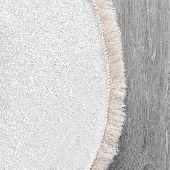 Light Brown Beige Plush Faux Rabbit Shaggy Fur Area Rugs for Living Room Washable Fuzzy Rug Runner Small 2x4 Nursery Rug