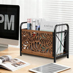 Magazine Holder, Magazine Rack Floor, Wood Magazine File Holder, Magazine Organizer, Album Storage for Vinyl Records, Farmhouse Magazine Storage Rack for Magazines, Newspapers, Books