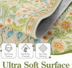 Moynesa Floral 5x7 Area Rugs, Machine Washable Rugs for Bedroom, Non Slip Boho Rugs for Living Room, Large Flower Stain Resistant Floor Carpet for Dining Room Home Office, Spring