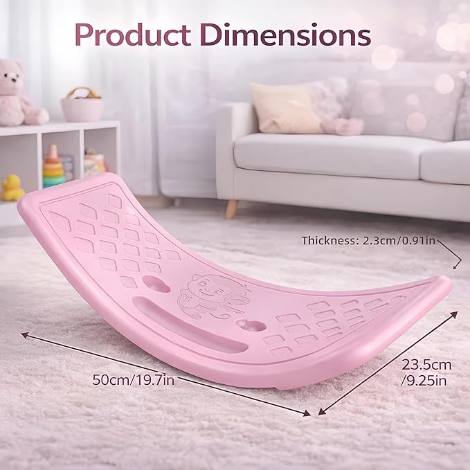 Rocker Board Balancing Training,Balance Board, Plastic Balance Seesaw Board with Elastic Ball, Improves Motor Skills and Build Core Strength, for Kids Toddlers Teens Balance Training, Balance boa
