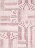 Lahome Abstract Washable Rugs 5x7, Soft Pink Rugs for Living Room Bedroom Girls, Ultra-Thin Non-Shedding Modern Throw Large Carpet for Dining Room Office(5'x7',Pink)