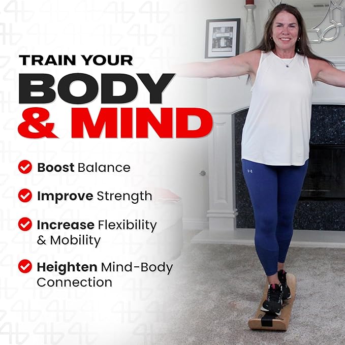 Balance Trainer for Adults - Slackboard Standing Desk Balance Board and Home Workout Equipment, Balancing Trainer for Yoga, Strength, Coordination, Concentration