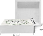SRADMO Inspirational Botanical Eucalyptus Leaves Wood Box Sign Desk Decor, Wreaths Decor Eucalyptus Leaves Wooden Block Box Sign for Home Office Shelf Table Decorative Accessories