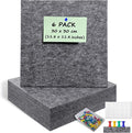 6 Pack Felt Bulletin Cork Board Tiles for Wall, 1/2" Thick Self Adhesive Pinboard Squares with 60 Pushpins, Felt Panels Wall Organizer for Photos, Pictures, Memos (11.8"x11.8"- Dark Grey)