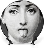Lina Cavalieri Plate, Wall Decorative Plate, Mysterious Face Plate Wall Hanging Decoration,Including Bracket And Special Spring HooK, (Style-6, 8inch)