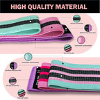 Long and Short Fabric Resistance Bands with Door Anchor, Non-Slip Stretch Booty Bands for Working Out Women & Men, Loop Exercise Elastic Bands for Home Physical Therapy Yoga Pilates