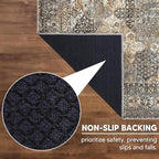 Keen Home Design 9x12 Rug - Machine Washable Area Rug with Non-Slip Backing, Ideal for Living Room, Dining Room, Bedroom - Vintage, Easy Clean, Durable, Low Pile Rug - (9' x 12')