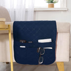 Armchair Caddy for Couch Remote Control Holder Premium Durable Non-slip Sofa Armset Organizer Caddy Storage for Recliner Couch 4 Pocket for Cell Phone Magazine 35"x13" Navy 1 Piece