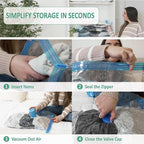 Cozy Essential Travel Vacuum Storage Bags with Rechargeable Cordless Electric Pump, Space Saver Bags for Luggage, Suitcase, Carry-On, for Clothes, Blankets, Comforters, Pillows, 35 Combo