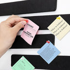 5 Pack Felt Pin Board Bar Strips Bulletin Board for Bedrooms Offices Home Wall Decoration, Notice Board Self Adhesive Cork Board with 35 Push Pins for Paste Notes, Photos, Schedules (Black)