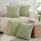 Fancy Homi 4 Packs Decorative Throw Pillow Covers for Living Room Couch Bed, Modern Farmhouse Boho Home Décor Accent Cushion Case, 24" x 24", Sage Green