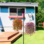 Homsunny Artificial Fake Hanging Plants Flowers Baskets for Outdoor Outside Spring Decor,Faux Silk Daisy UV Resistant Look Real Summer Decorations for Home Porch Patio Yard Garden(Red Brown)