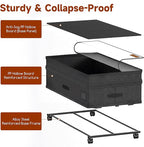 Under Bed Storage with Wheels, Adjustable Height Underbed Storage Containers, 2 Pack 65L Bins, Heavy-Duty 600D Fabric & Steel Frame for Clothes, Shoes, Bedding
