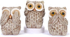 Set of 3 Owl Statues Home Décor, Cute Owl Figurines for Shelf, Living Room Bedroom Office Desktop, Bookshelf, Animal Sculptures Gifts,Small Decor Accents Items for Birds Lovers