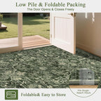 U'Artlines Boho Vintage Area Rug 5x7 Machine Washable Low Pile Soft Floor Carpet Non Slip Non Shedding Accent Rug for Living Room Bedroom Entryway Dining Room Office Dark Green