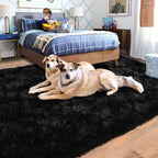 8x10 Area Rugs for Living Room, Ultra Soft Large Shag Black Bedroom Rug Upgrade Non-Slip Plush Modern Fluffy Carpet for Kids Boys Girls Room Home Decor Aesthetic