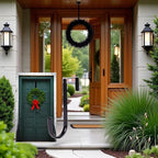 Black Wreath Hanger - Strong Bearing Fall Wreath Christmas Halloween Decorations Carbon Steel Wreath Door Hook 5" Height Wreath Hangers, Home Décor Accents