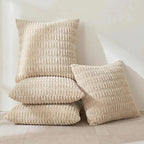 Fancy Homi 4 Packs Decorative Throw Pillow Covers for Living Room Couch Bed, Modern Farmhouse Boho Home Décor Accent Cushion Case, 18" x 18", Tan