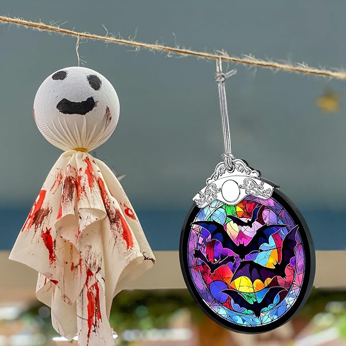 Jocidea Bat Hanging Ornament Glass Ornament - Christmas & Halloween Decoration - Keepsake Gift