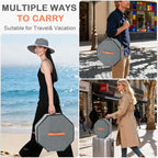 4 Pack Hat Storage Boxes, with Hardboard Support, Cowboy Hat Box for Travel & Home Organization, with 4 Door Hooks for Women & Men(Grey)