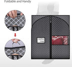 Univivi 60 Inch Lightweight Garment Bag for Hanging Clothes, Full Zipper Dress Bags for Gowns Dress Cover with Clear Window and ID Card Holder for Suits, Long Dress, Coats, 10 Pack, Black