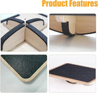 Adult Professional Wooden Balance Board - 350 lbs Non-Slip Balance Board Design, Suitable for Physical Therapy and Under-Desk Use, 2 Simple Setup Methods, Durable and Stable Wooden Board
