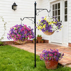 Artificial Fake Pansy Flowers for Outdoor, 12 Pcs Faux Silk Pansies Flower for Spring Summer Decoration, UV Resistant Fake Plants for Outside Planter Porch Yard Patio Home Decor(Purple Rose Red)