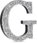 Qunclay 5.7" Silver Crystal Diamond Bling Letters Crushed Diamond Decoration Wooden Glitter Letter with Screw and Hooks Rhinestone Gift for Wedding Y2k Mcbling Bedroom Wall Decor (Letter G)