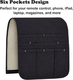 Teniux Remote Control Holder Armchair Caddy for Recliner Couch, Non-Slip Armrest Organizer with 5 Pockets for Magazine, Tablet, Phone, iPad