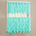 Sweet Home Collection 3 Pc Kitchen Curtain Set-Valance and Choice of 24" or 36" Tier Pair, Sheer Sea
