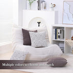 HPUK Decorative Throw Pillow Covers Set of 4 Dark Gray Geometric Design Linen Cushion Cover for Couch Sofa Living Room, 18"x18", Natural