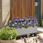 HyeFlora Artificial Flowers for Outdoors 2PCS Spring Faux Morning Glory Look Real Silk Flowers for Outside Planter UV Resistant Fake Flowers for Home Garden Balcony Yard Porch Deco Purple