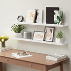Boswillon 36 Inches Long Floating Shelves Wall Mounted,2 Set Modern White Shelf for Bedroom,Nursery Book with Lip,Picture Ledge Decor Living Room Bathroom Kitchen-White,35.4 In