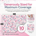 Floral Scented Drawer Liners for Dresser Drawers (10 Large Sheets, 19.7" x 14.4") - Non Adhesive Drawer Paper Liner for Bedroom Dresser & Closet Shelves by Linda’s Essentials