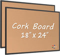 2-Pack Cork Board Bulletin Board 24 x 18, Black Aluminium Framed Corkboard, Office Board for Wall Cork, Large Wall Mounted Notice Pin Board with 32 Push Pins for School, Home & Office