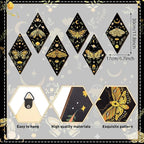 Sintuff 6 Pieces Gothic Wall Decor Boho Sun Moon Phases Wall Art Gothic Minimalist Stars Sun Hanging Wooden Home Decor Farmhouse Pediments for Gallery Living Bedroom Room(Moth)