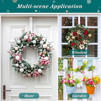 HOOSUN 4th of July Decorations Wreath Hangers for Front Door,14 Inch Metal Wreath Hook Holder for Spring Decor,20 Lbs White Over The Door Wreath Hanger for Spring Patriotic Wreath Front Porch Decor