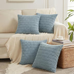Fancy Homi 4 Packs Decorative Throw Pillow Covers for Living Room Couch Bed, Modern Farmhouse Boho Home Décor Accent Cushion Case, 14" x 14", Light Blue