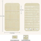 2-Pack Hanging Jewelry Organizer Storage, 40 Pockets 36 Hooks Necklace Earring Bracelet Ring Organizer, Double - Sided Design, Beige