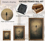 Vintage Gold Framed Wall Art Retro Dark Dragonfly Painting Canvas Prints Gothic Insect Picture Wall Decor Rustic Farmhouse Animal Poster Artwork for Living Room Bedroom Bathroom, 16x24in