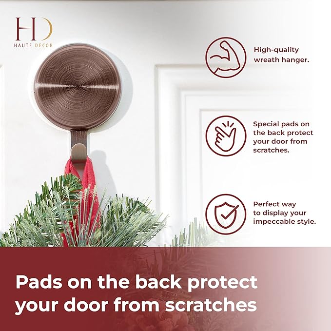 Haute Decor Attract Magnetic Hanger, 1 Pack - Strong Magnet Hook for Metal Doors and Surfaces