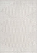 Modern Micro Loop Indoor Area Rugs for Living Room Bedroom Kitchen Geometric Triangle White 9x12 Luxury Durable Low and High Pile Non-Shedding Stain Resistant Soft Area Carpet 9 x 12