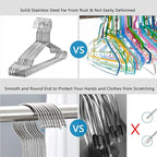 Fayleeko Wire Coat Hangers - 17.7 Inch Heavy Duty Stainless Steel Hangers (50 Pack)