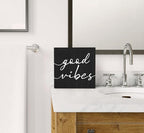 SRADMO Black and White Wood Box Sign Desk Decor, Inspirational Desk Decor Wooden Block Box Sign Decoration For Home Office Shelf Table, 8x8 Inches