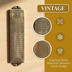 Garneck 6 Sets Mezuzah for Door: Vintage Religious Mezuzah with Holy Scroll and Case Metal Shema Scroll Holder for Jewish Home Entrance Door Frame Mitzvah Gift for Housewarming